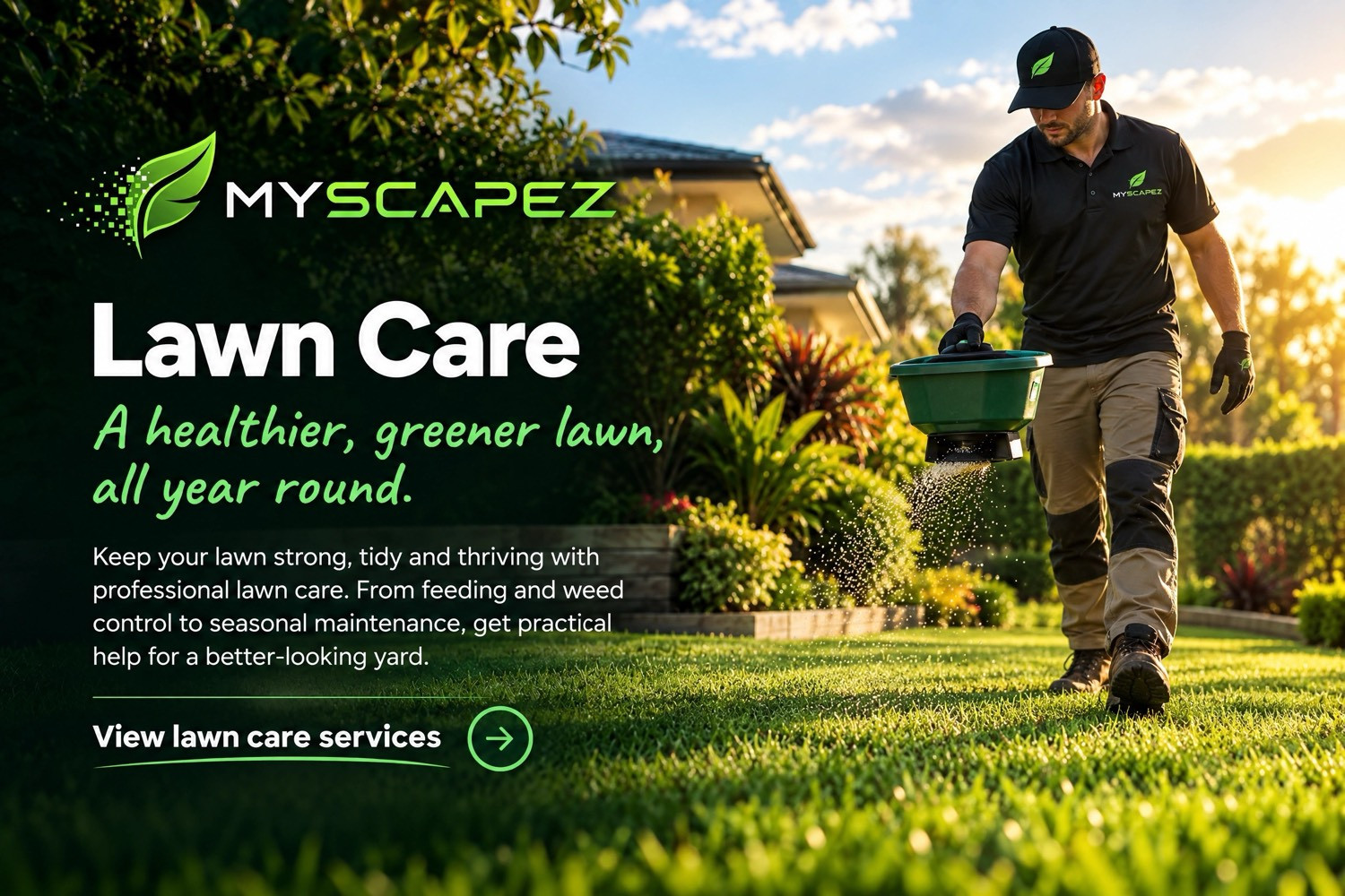 Lawn Care. A healthier, greener lawn, all year round. View lawn care services.