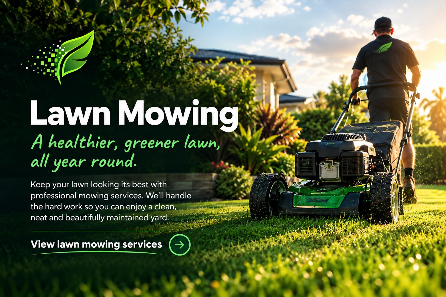 Lawn Mowing. A healthier, greener lawn, all year round. View lawn mowing services.